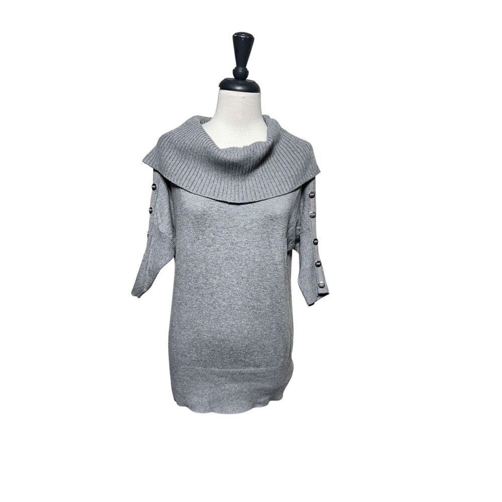 White House Black Market Grey Cowl Neck Tunic Sweater Size XS